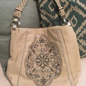 Brighton Anju beaded bucket bag in cream PERFECT!